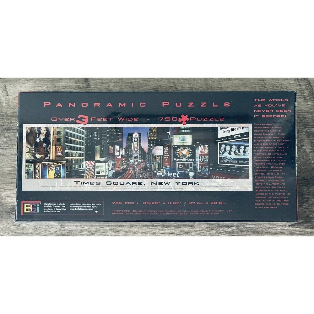 New Vintage PANORAMIC Jigsaw Puzzle  Buffalo Games New York Times Square SEALED